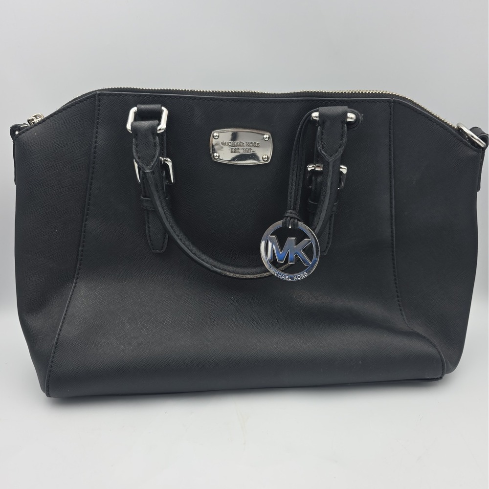 Michael Kors 35H5SC6S3L Ciara Large Satchel Handbag - Black